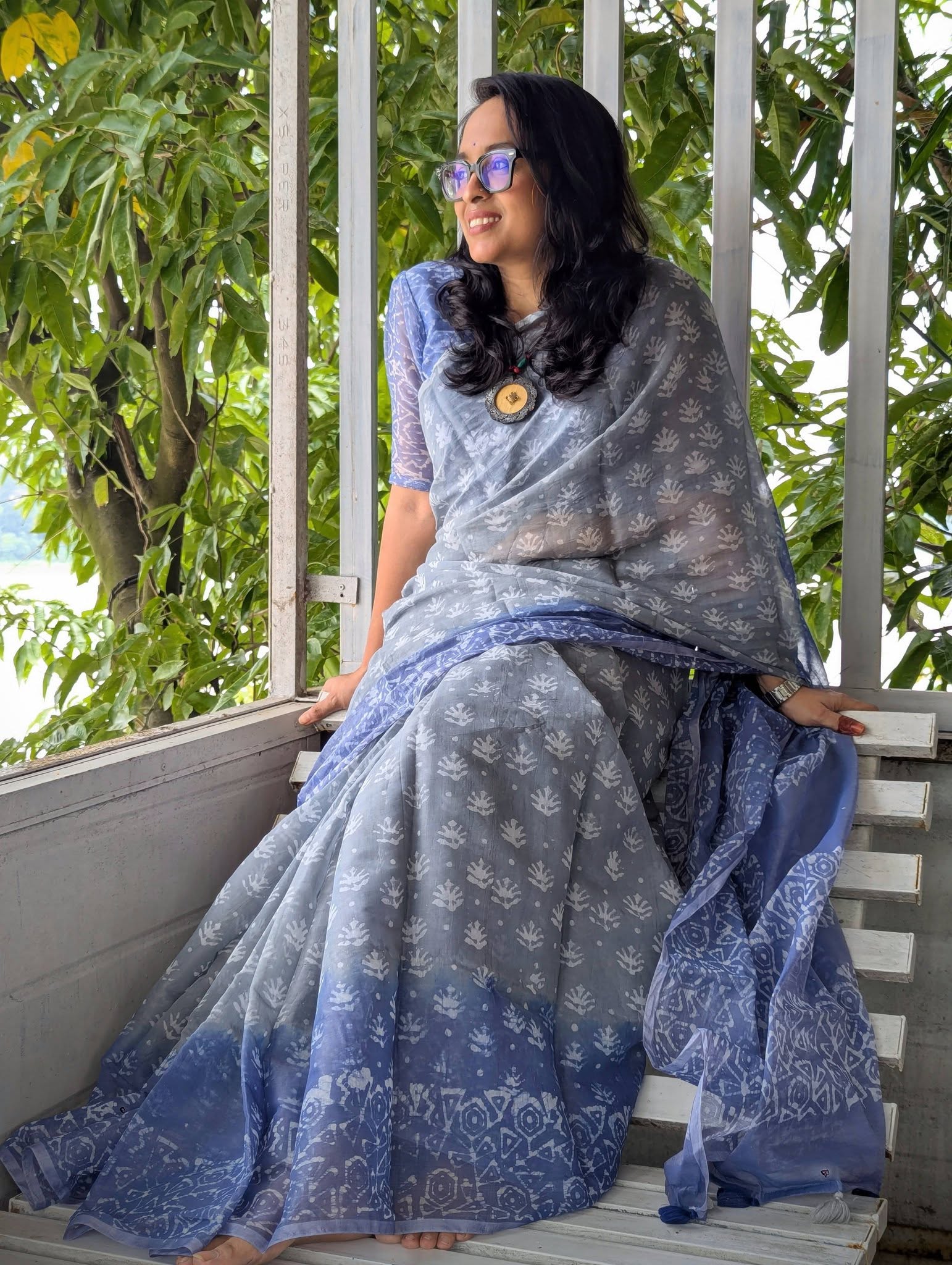 Pink Ombre Saree